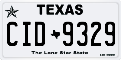 TX license plate CID9329