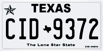 TX license plate CID9372