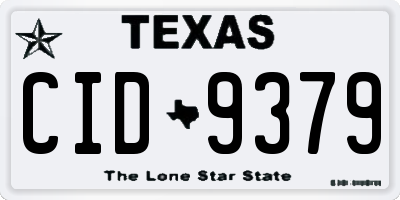 TX license plate CID9379