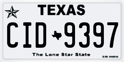 TX license plate CID9397
