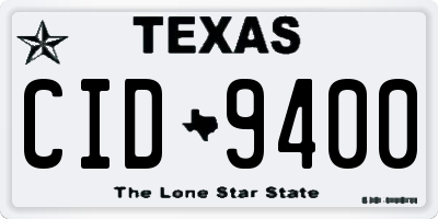 TX license plate CID9400