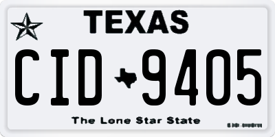 TX license plate CID9405