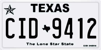 TX license plate CID9412