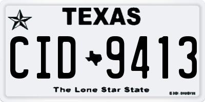 TX license plate CID9413