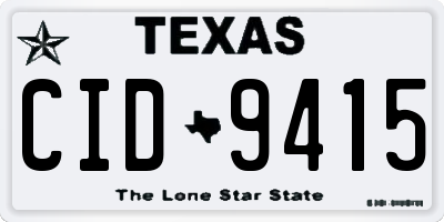 TX license plate CID9415
