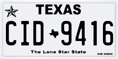 TX license plate CID9416