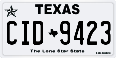 TX license plate CID9423