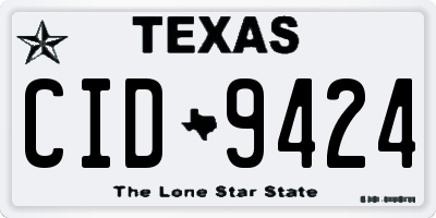 TX license plate CID9424
