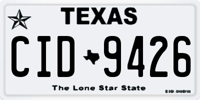 TX license plate CID9426