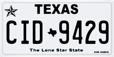 TX license plate CID9429