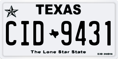 TX license plate CID9431