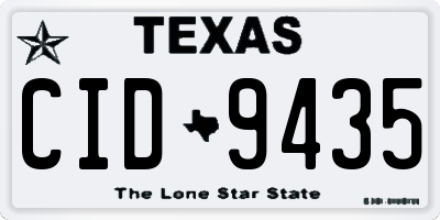 TX license plate CID9435