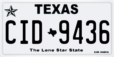 TX license plate CID9436