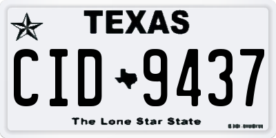 TX license plate CID9437