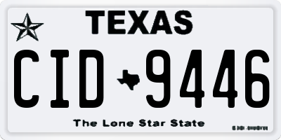 TX license plate CID9446