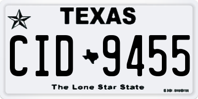 TX license plate CID9455