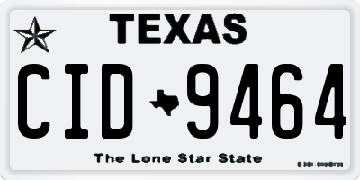 TX license plate CID9464