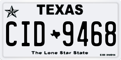 TX license plate CID9468