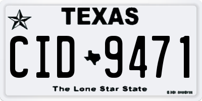 TX license plate CID9471