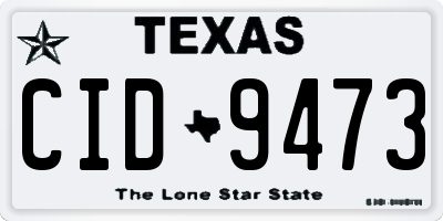 TX license plate CID9473