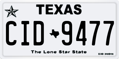 TX license plate CID9477