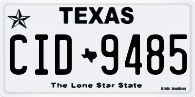 TX license plate CID9485