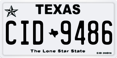 TX license plate CID9486