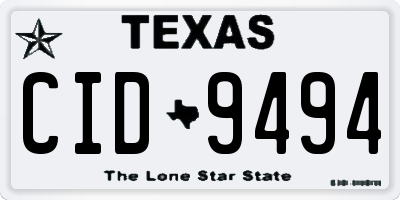 TX license plate CID9494