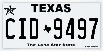 TX license plate CID9497