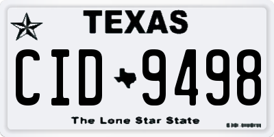 TX license plate CID9498