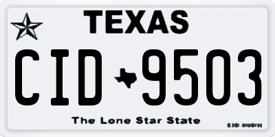 TX license plate CID9503