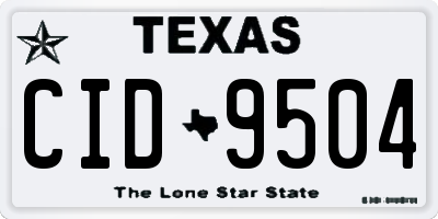 TX license plate CID9504