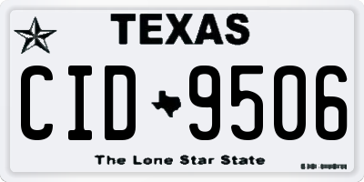 TX license plate CID9506