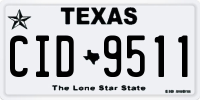 TX license plate CID9511