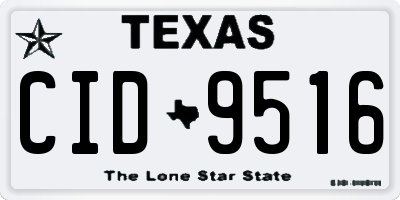 TX license plate CID9516