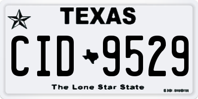 TX license plate CID9529