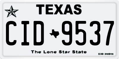 TX license plate CID9537