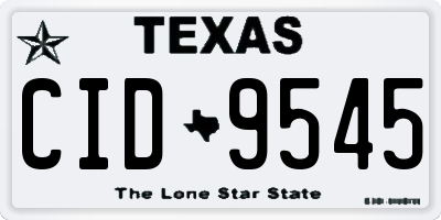 TX license plate CID9545