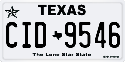 TX license plate CID9546