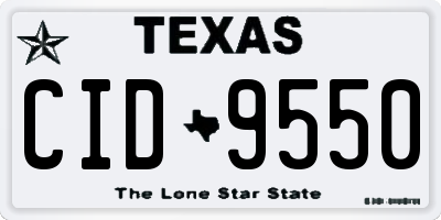 TX license plate CID9550