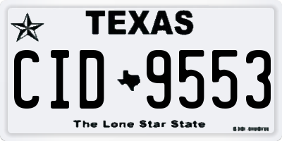 TX license plate CID9553