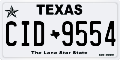 TX license plate CID9554