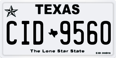 TX license plate CID9560