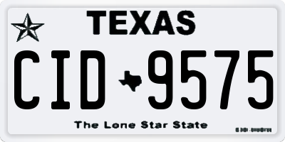 TX license plate CID9575