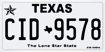 TX license plate CID9578