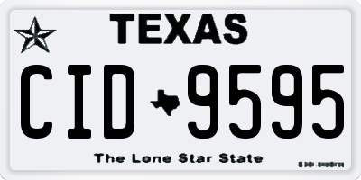 TX license plate CID9595