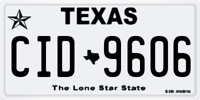 TX license plate CID9606