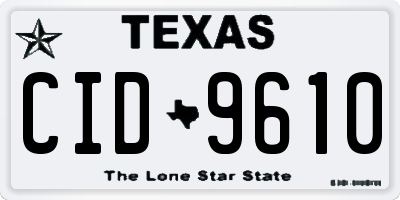 TX license plate CID9610