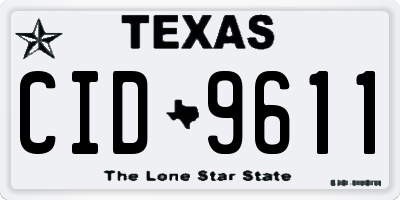 TX license plate CID9611