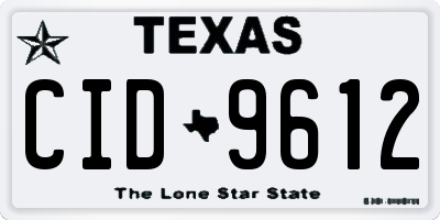 TX license plate CID9612